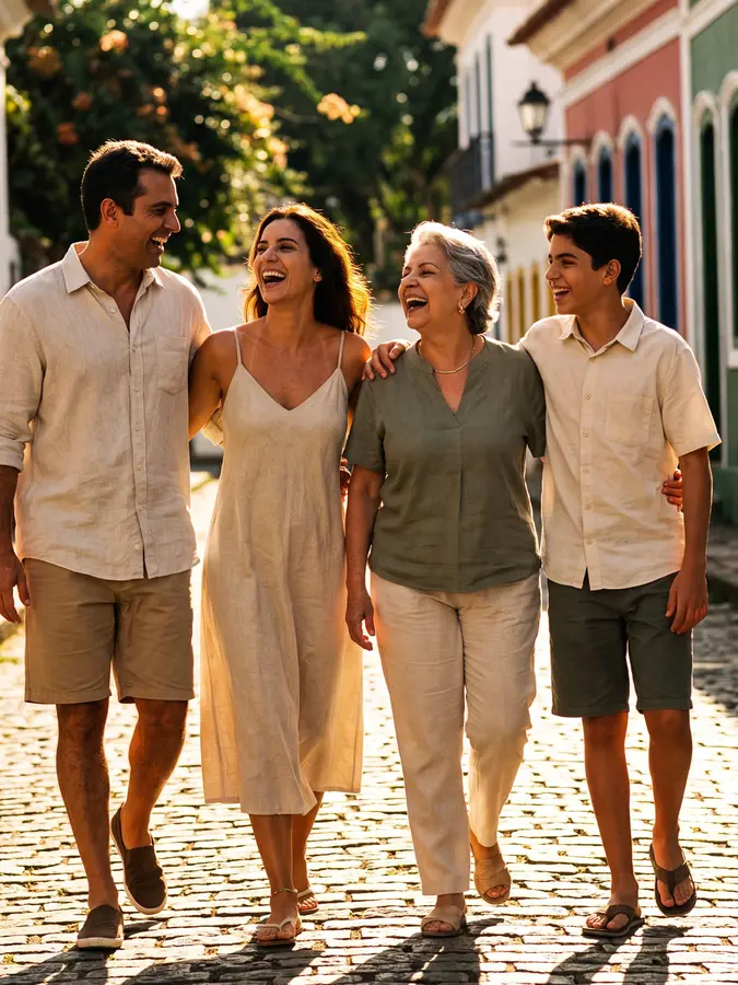 Família saudável aproveitando o dia juntos